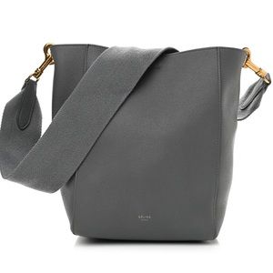 CELINE Paris -  Gray Soft Grained Calfskin Small Seau Sangle